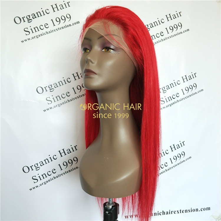 Lace front wigs Brazilian hair Red wig 150 density GT47